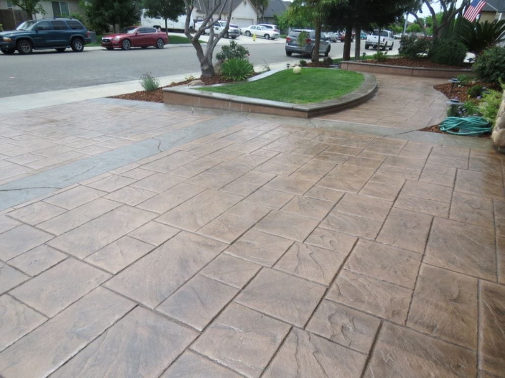 this image shows stamped concrete in Moreno Valley, California